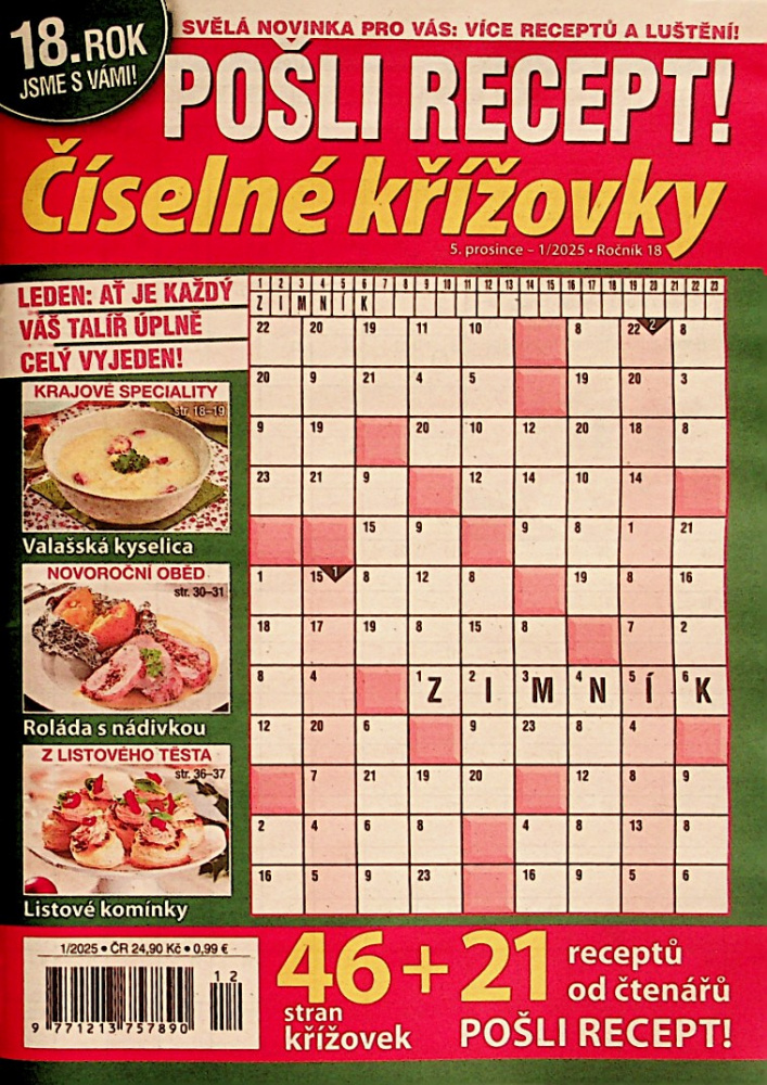 Pošli recept-číselné křížovky (1/25)